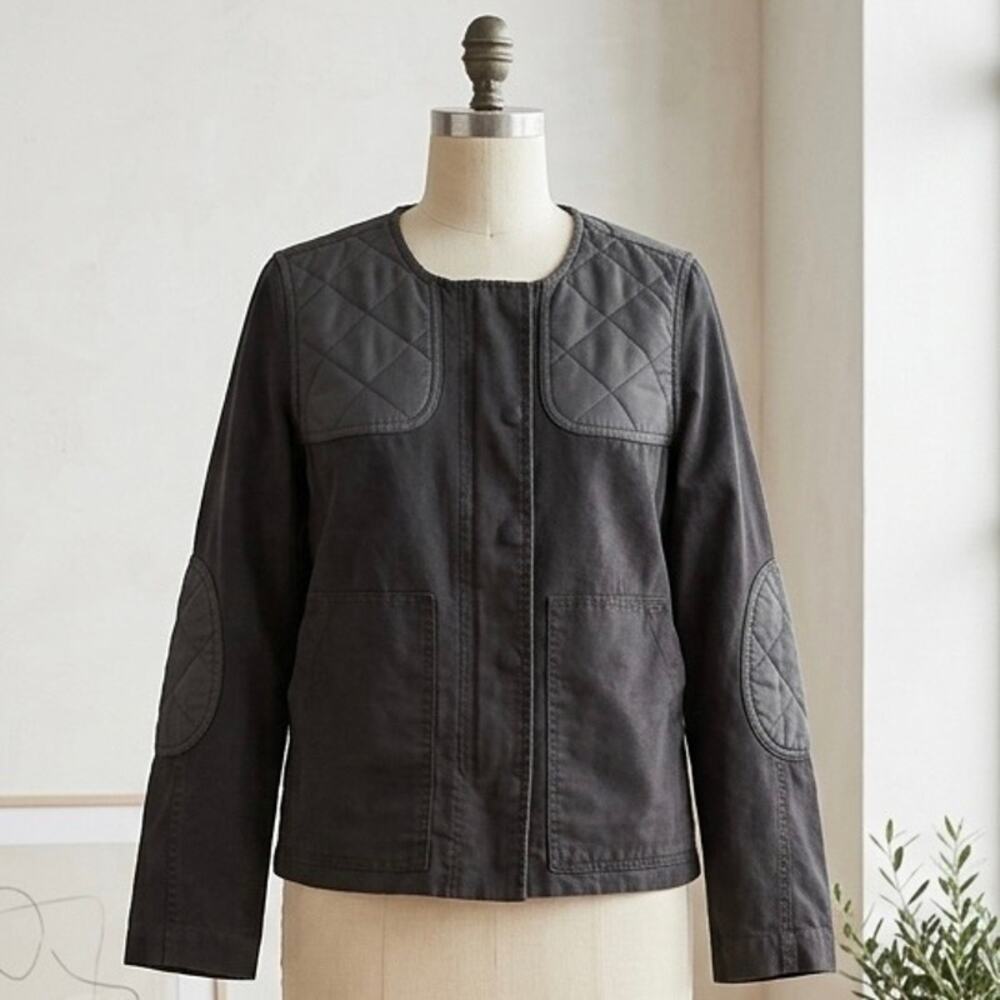 Boden Utility Lightweight Linen Charcoal Jacket- Size 8